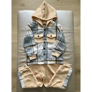 Toddler Plaid Hooded Jacket And Pants